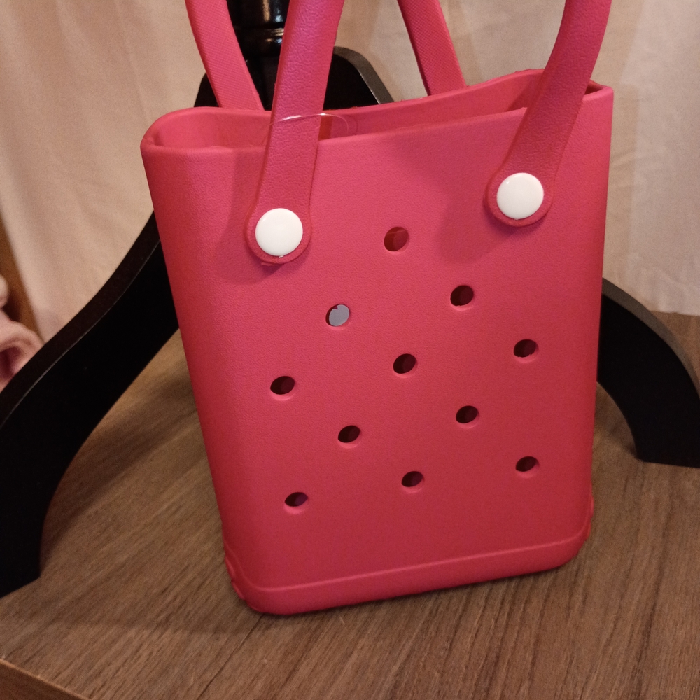 Women’s Pink Tote Bag with Perforated Design